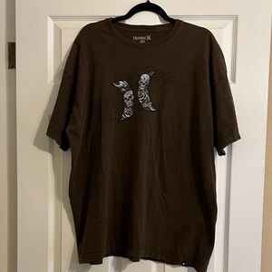 Hurley Brown Skull Graphic Tee